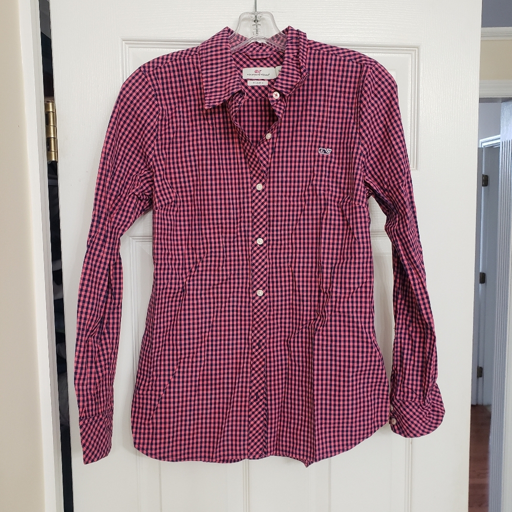 Vineyard Vines Checkered Long Sleeve Button Down